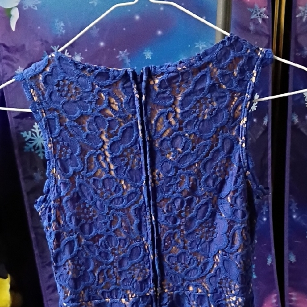 City Studio Blue Fit and Flare Sleeveless Mini Dress - Picture 6 of 7